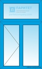 Т-образное двухстворчатое левое поворотное – глухое